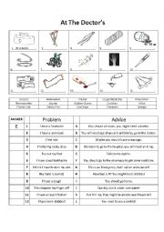 English Worksheet: Hospital Labelling and Advice Sheet