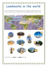 English Worksheet: landmarks in the world