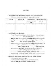 English Worksheet: Past