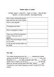 English Worksheet: Famous London sights - The Tube