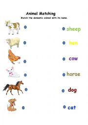 English Worksheet: Animal Names