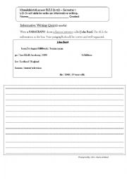 English Worksheet: Informative Writing