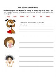 English Worksheet: Adjectives describing feelings and emotions