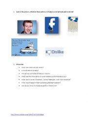 English Worksheet: social network and facebook