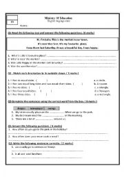 English Worksheet: Fifth grade worksheet for Jordanian students