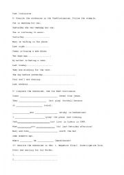 English Worksheet: Past Continuous