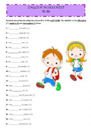 English Worksheet: To be