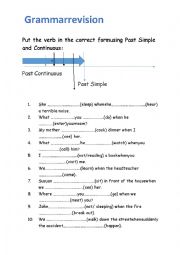 English Worksheet: Past Simple and Past Continuous