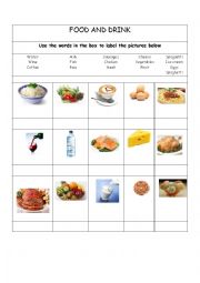 English Worksheet: Food and Drink