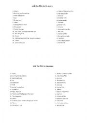 English Worksheet: Worksheet film genre