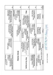 English Worksheet: yearly layout