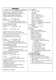 English Worksheet: If today was your last day