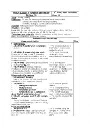 English Worksheet: 8th form lesson plan English secondary school 1