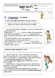 English Worksheet: 7th mid term 1
