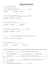 English Worksheet: INDEFINITE PRONOUNS