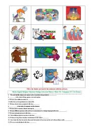 English Worksheet: School Subjects (Matching)