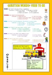 English Worksheet: Question words + Verb to be