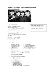 English Worksheet: Song :        Lucy In The Sky With Diamonds          