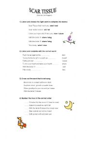 English Worksheet: Song scar tissue (Red hot Chili peppers)