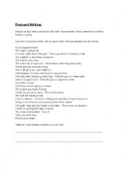 English Worksheet: Postcards