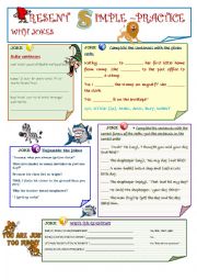 English Worksheet: Present Simple with Jokes