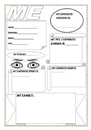 English Worksheet: About me - easy