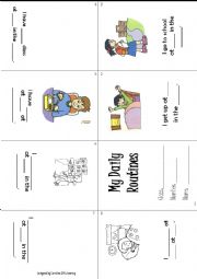 English Worksheet: My Daily Routines Booklet 