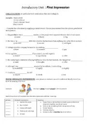 English Worksheet: introductory unit for 4th year