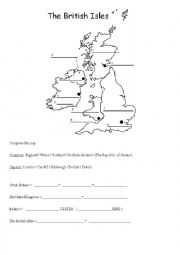 English Worksheet: Blank United Kingdom Map