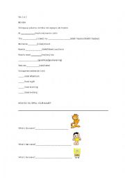 English Worksheet: Greetings