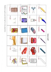 English Worksheet: School stuff