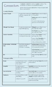 English Worksheet: Connectors 