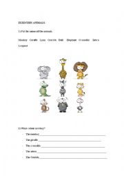 English Worksheet: Animals