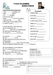 English Worksheet: Youre beautiful