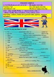 English Worksheet: PRESENT SIMPLE WORKSHEET