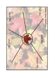 English Worksheet: Autumn Fall Five Senses worksheet