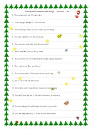 English Worksheet:  too .... to, enough ...to