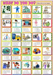 English Worksheet: jobs multiple choice activity 3