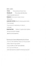 English Worksheet: Unit 1. Talking about myself and family. PET exam