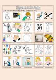 English Worksheet: Action Verbs