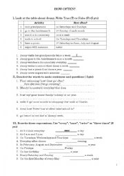 English Worksheet: HOW OFTEN?