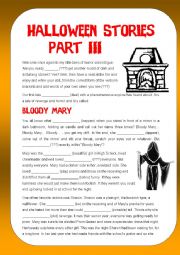 English Worksheet: Mixed Bag - Halloween Stories Part III