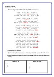 English Worksheet: Table Manners