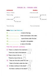 English Worksheet: THERE IS-THERE ARE