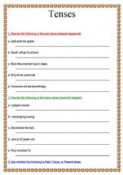 English Worksheet: English Tenses