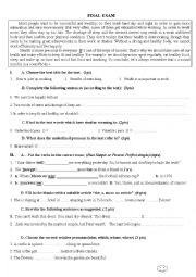 English Worksheet: Reading comprehension