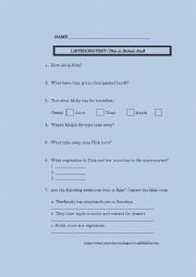 English Worksheet: LISTENING TEST FOOD