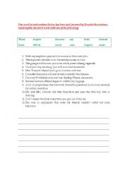 English Worksheet: CONFUSING WORDS