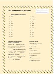 English Worksheet: Simple Past Worksheet
