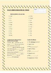 Simple Past Worksheet